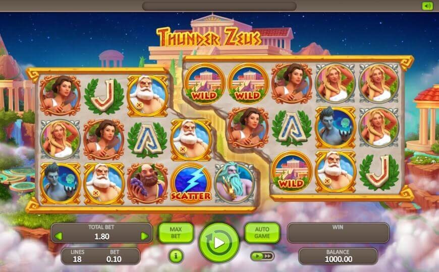 Интерфейс слота Thunder Zeus