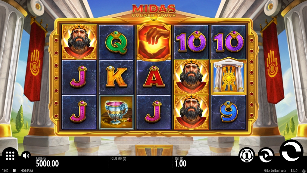 Интерфейс слота Midas Golden Touch