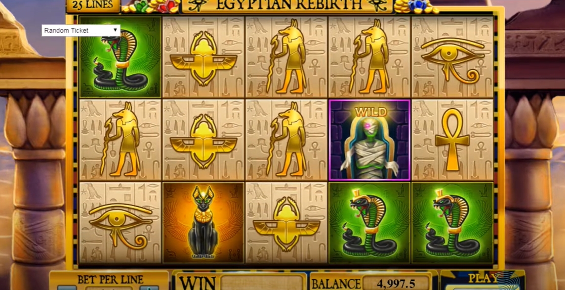 Интерфейс слота Egyptian Rebirth