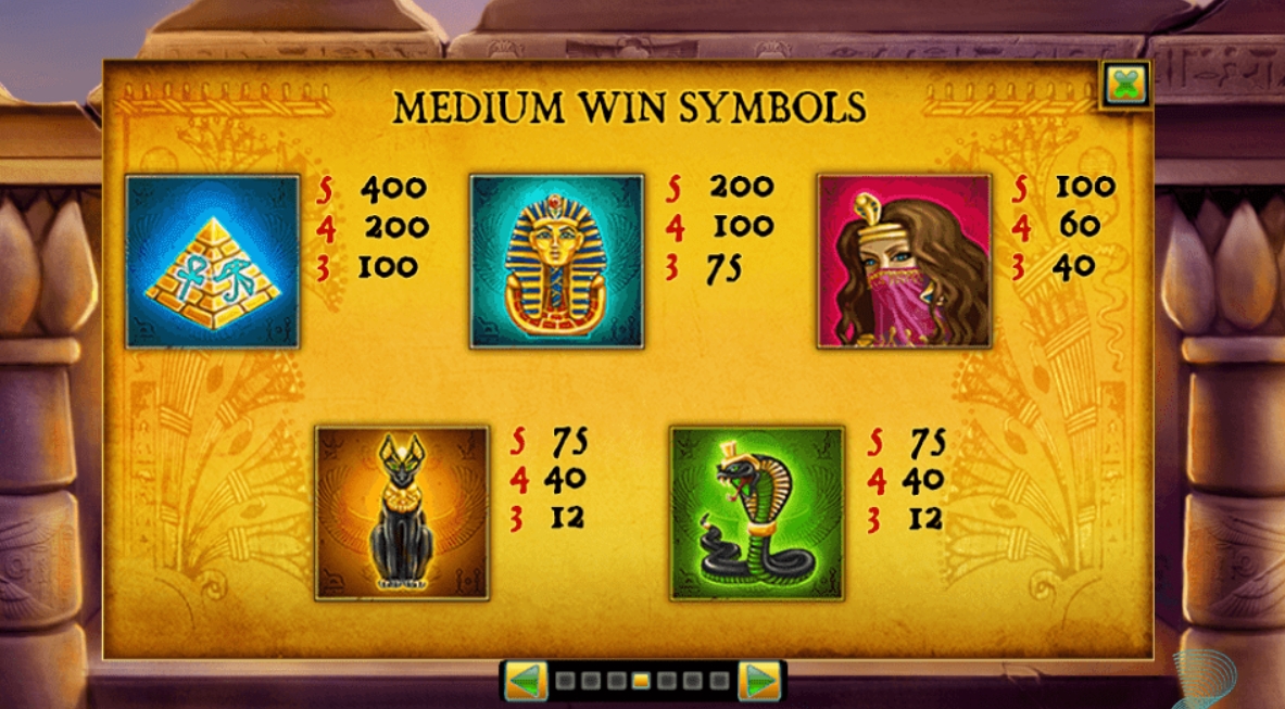 Выигрышные комбинации в слоте Egyptian Rebirth