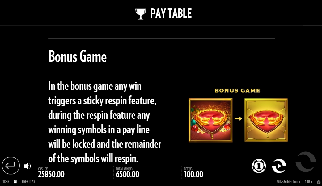 Бонусная игра в слоте Midas Golden Touch