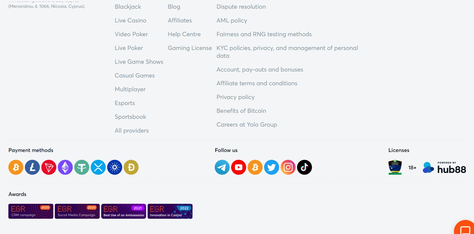 Интерфейс казино Bitcasino
