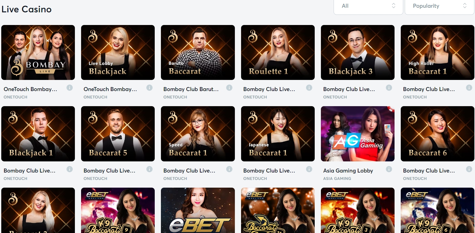 Живые игры в казино Bitcasino