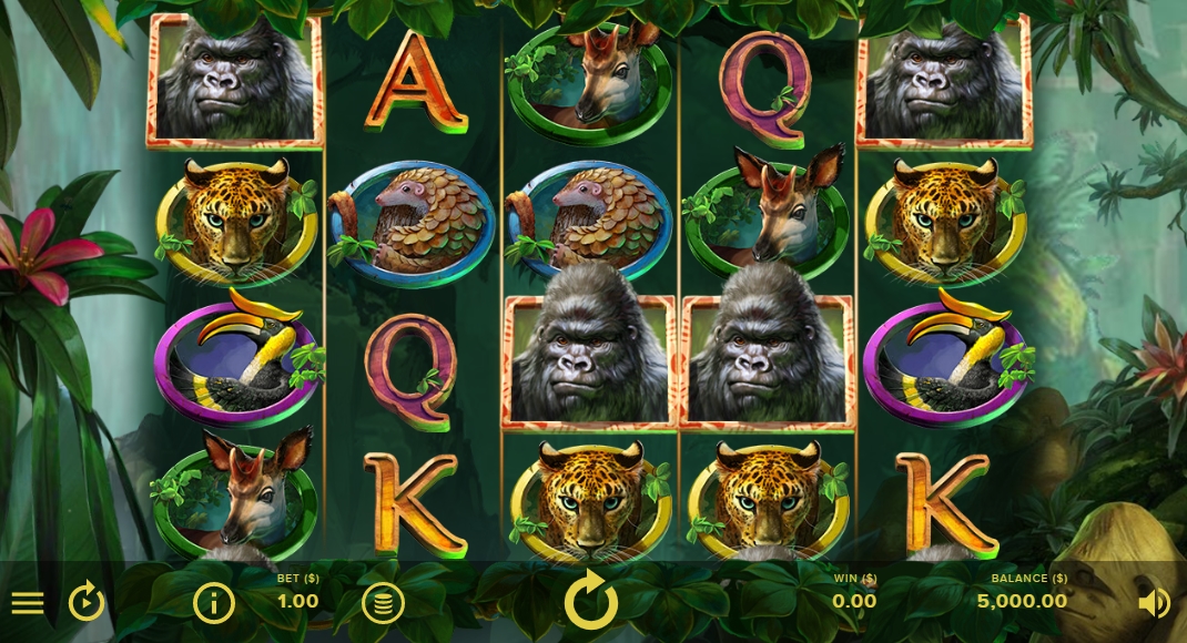 Интерфейс слота Gorilla Kingdom