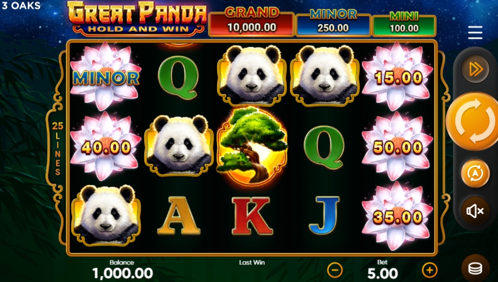 Интерфейс слота Great Panda