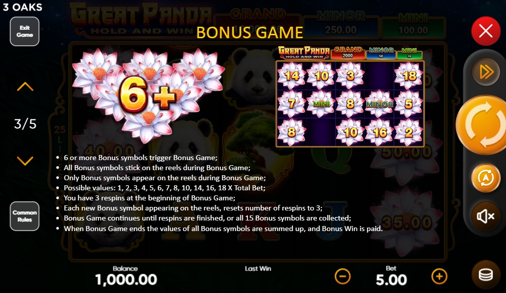 Бонусная игра в слоте Great Panda