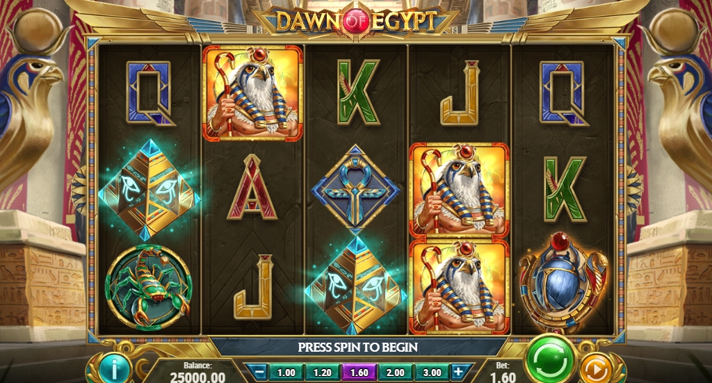 Интерфейс слота Dawn of Egypt