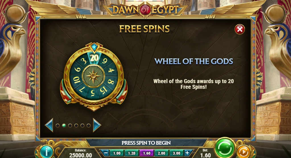 Фриспины в слоте Dawn of Egypt