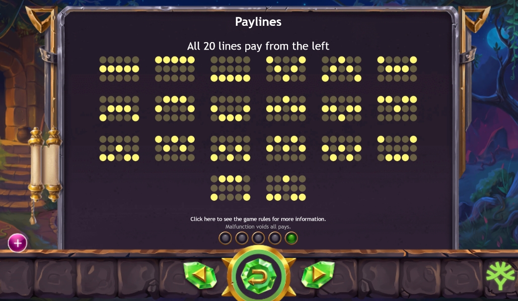 Линия выплат в слоте Ozwin's Jackpots