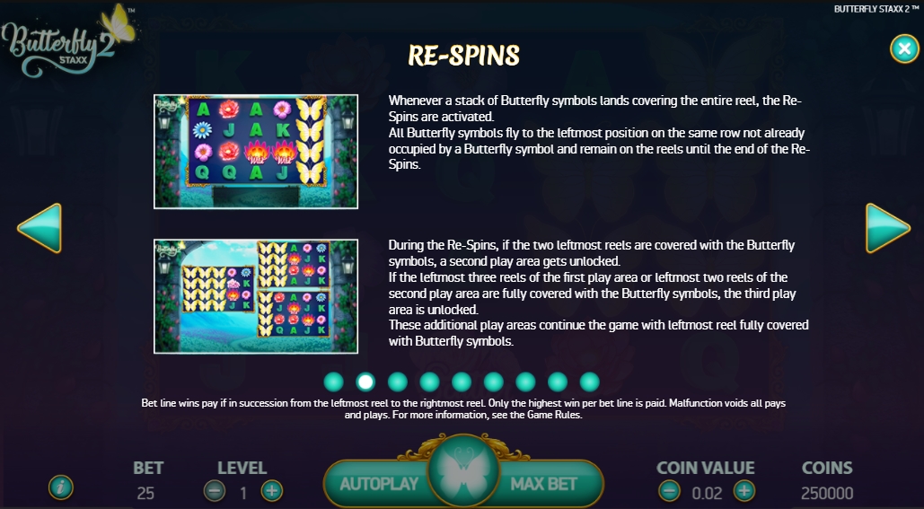 Бонусная игра в слоте Butterfly Staxx 2