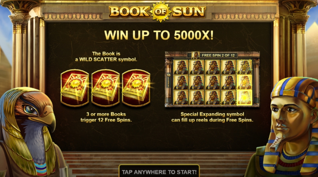 Интерфейс слота Book of Sun