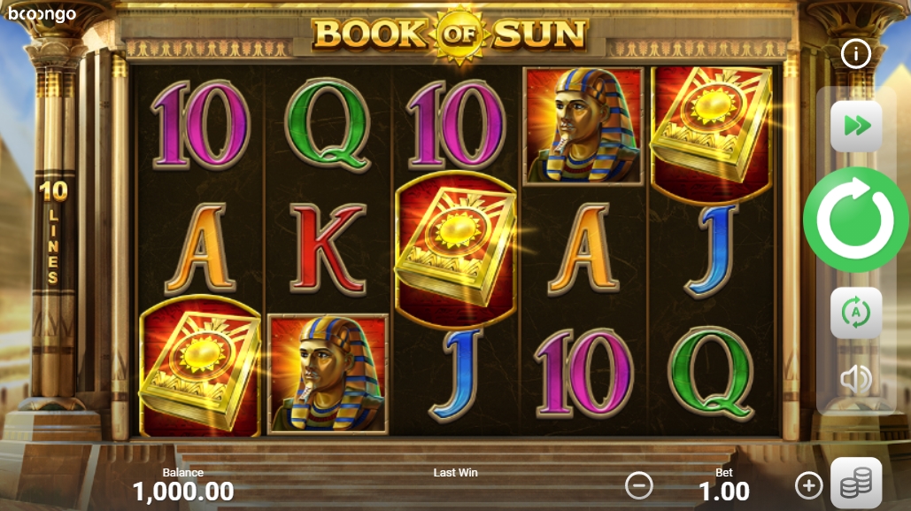 Интерфейс слота Book of Sun