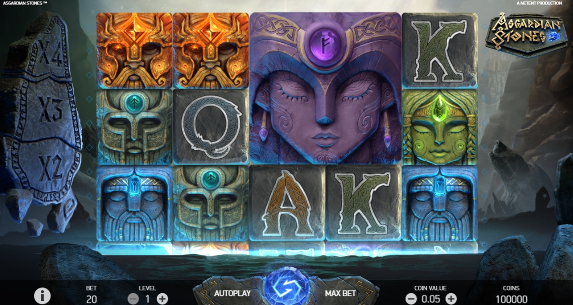 Интерфейс слота Asgardian Stones