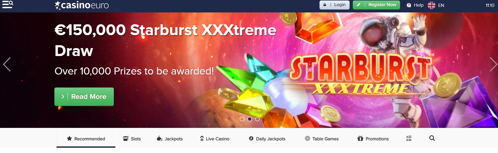 Интерфейс Casino Euro