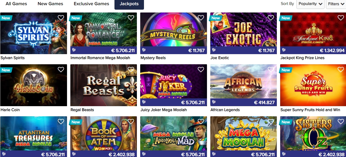 Джекпоты в Casino Euro