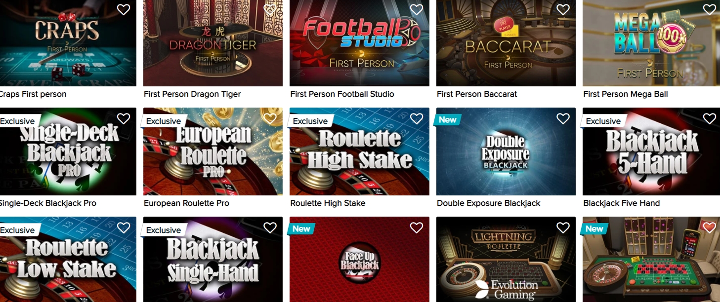 Настольные игры в Casino Euro