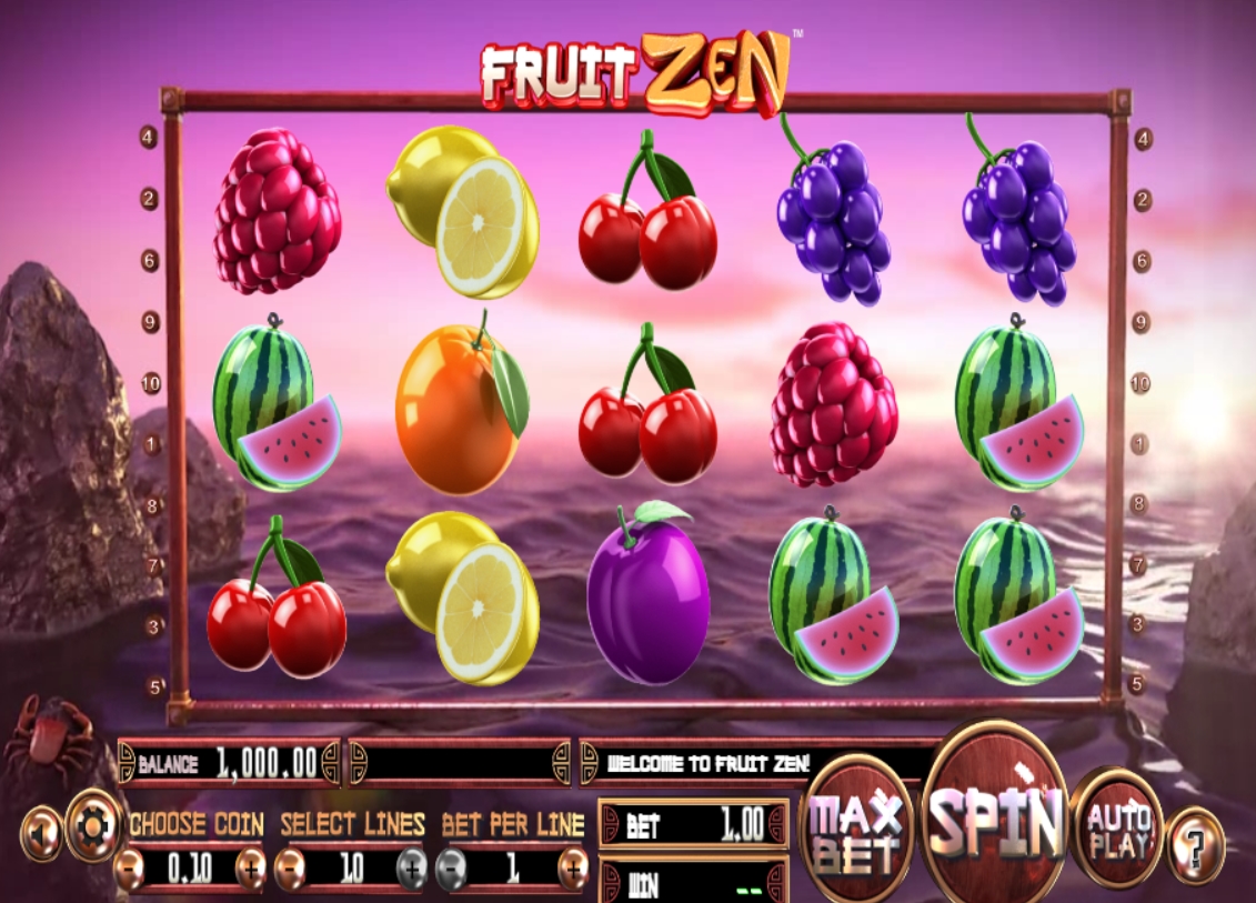 Интерфейс слота Fruit Zen