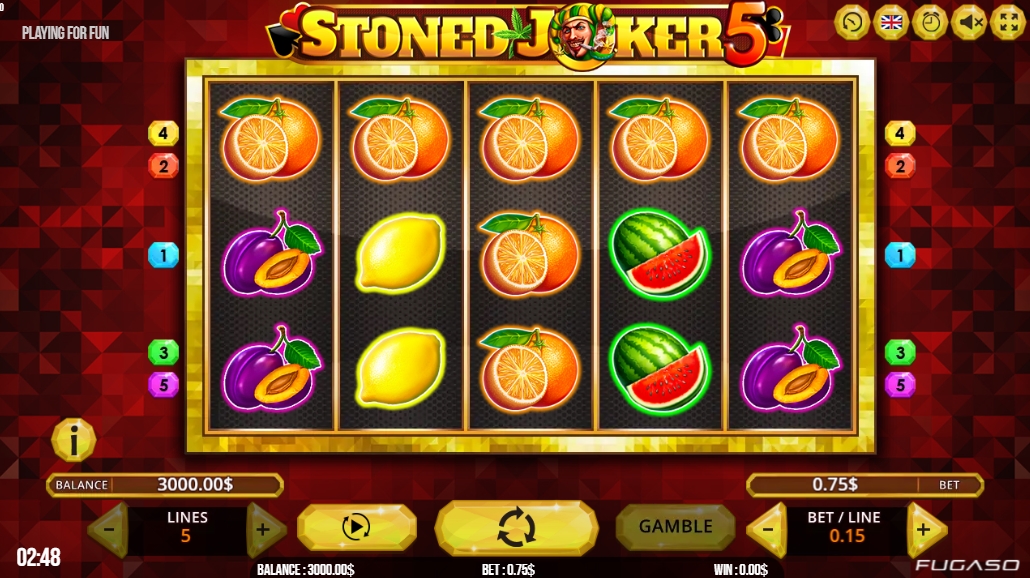 Интерфейс слота Stoned Joker 5