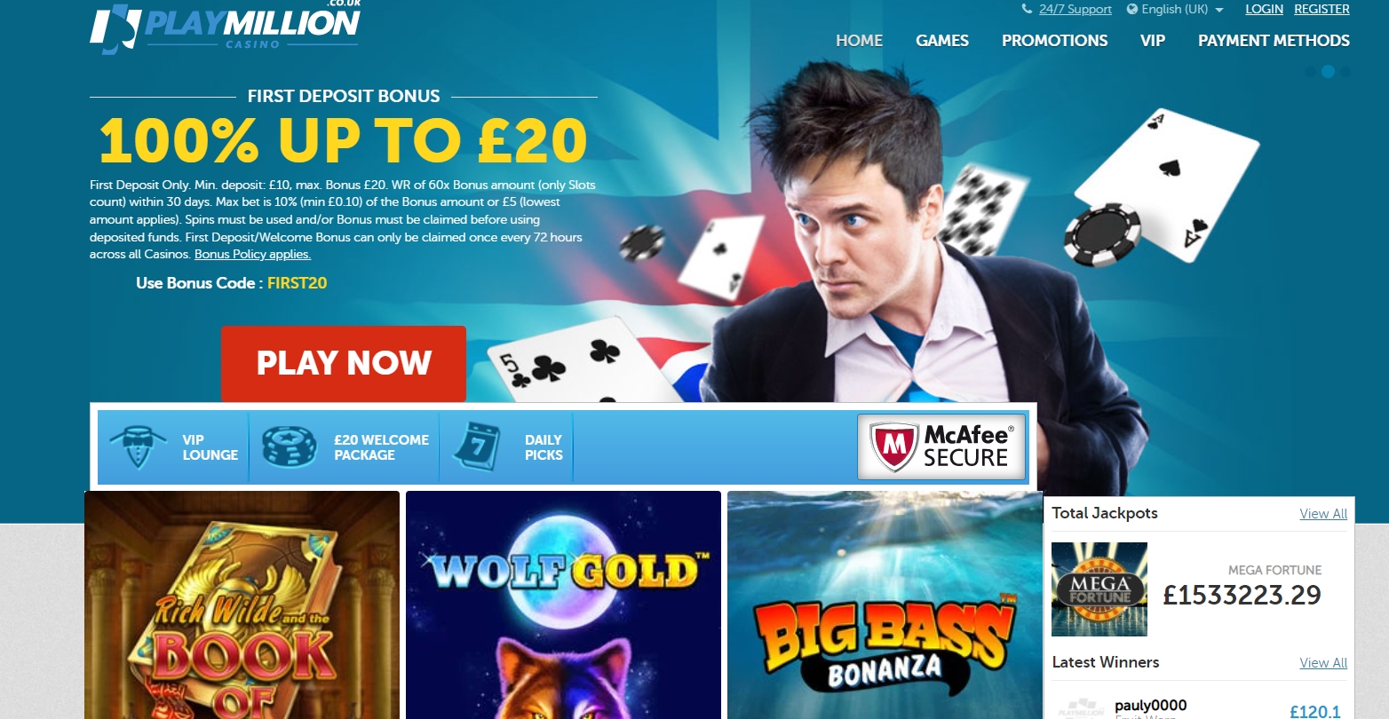 Интерфейс казино Playmillion