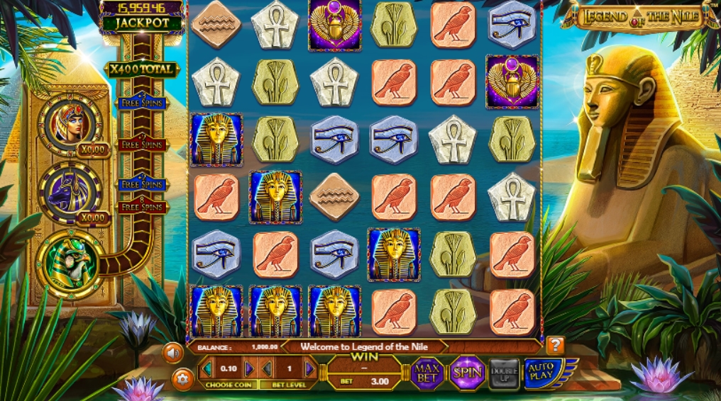 Интерфейс слота Legend of the Nile