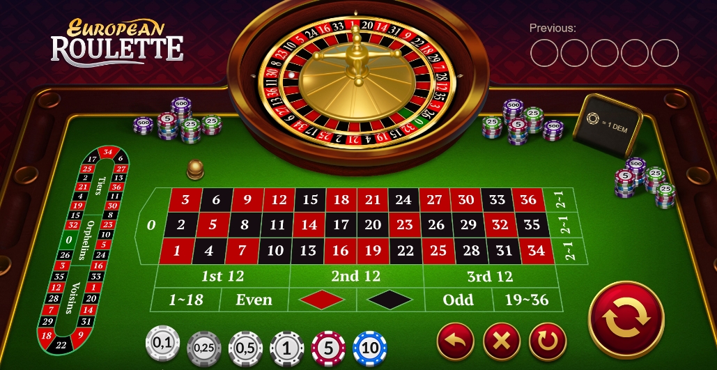 Интерфейс слота European Roulette