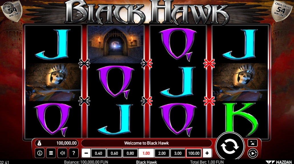 Интерфейс слота Black Hawk
