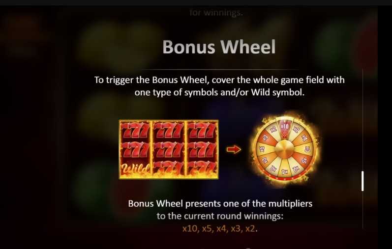 Бонусное колесо в слоте Wild Burning Wins: 5 lines