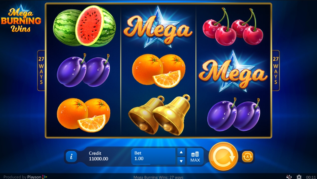 Интерфейс слота Mega Burning Wins 27