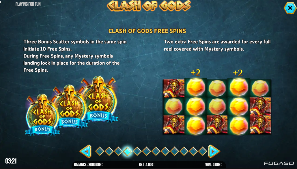 Фриспины в игре Clash of Gods
