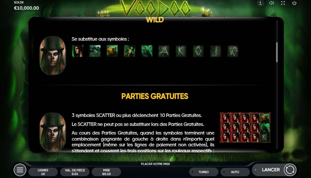 Специальные символы в слоте Voodoo