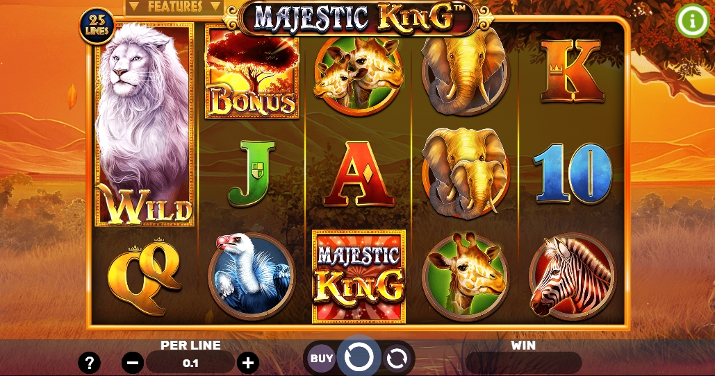 Интерфейс слота Majestic King