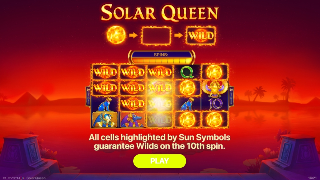 Интерфейс слота Solar Queen