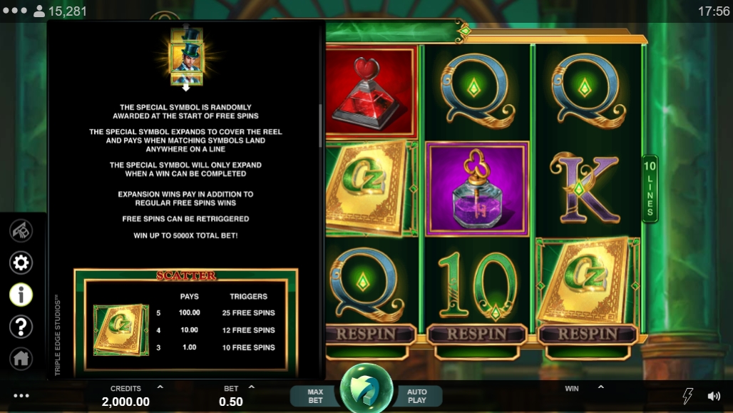 Специальный символ в слоте Book of Oz