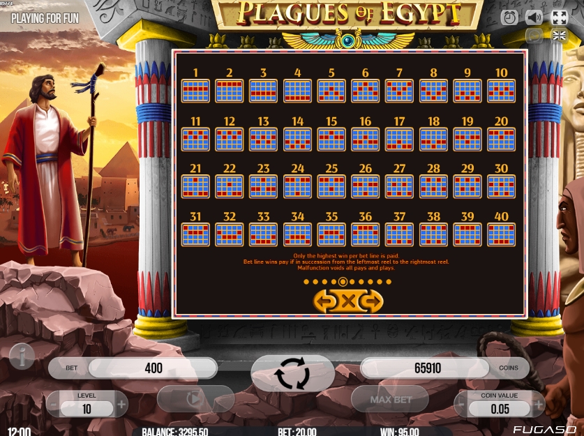 Линия выплат в слоте Plagues Of Egypt
