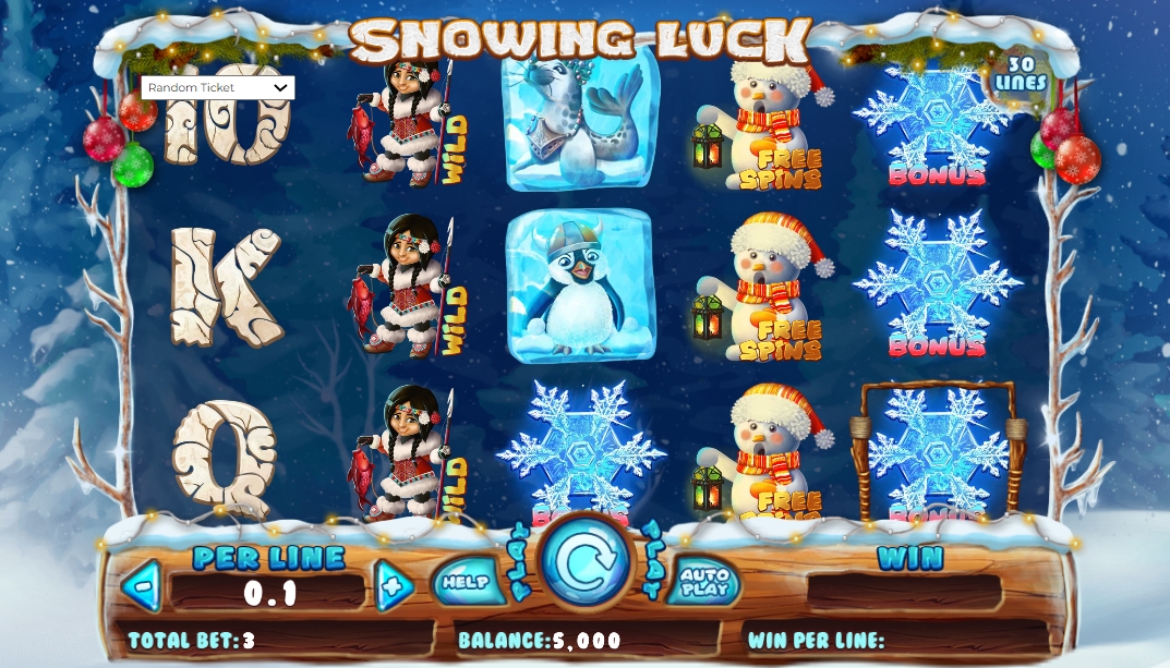 Интерфейс слота Snowing Luck Christmas Edition