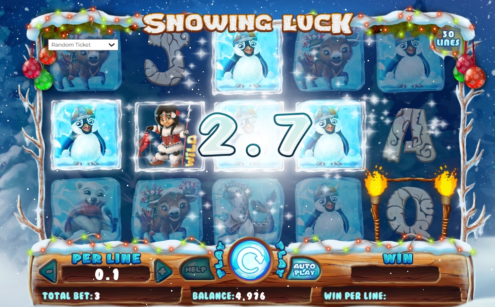 Выигрыш в слоте Snowing Luck Christmas Edition