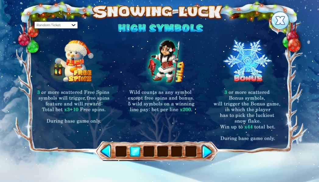 Специальные символы в слоте Snowing Luck Christmas Edition