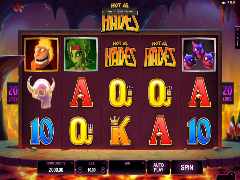 Интерфейс слота Hot As Hades