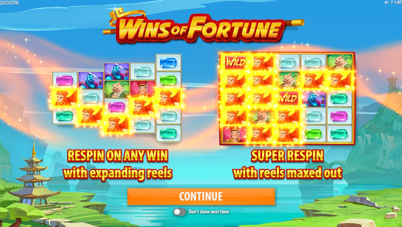 Интерфейс слота Wins of Fortune