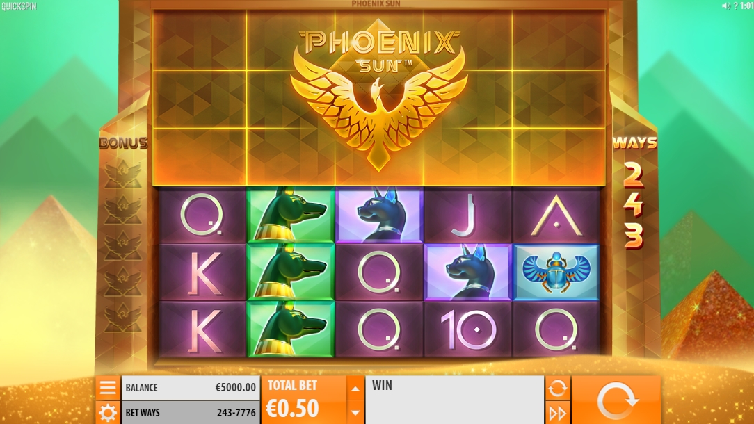 Интерфейс слота Phoenix Sun