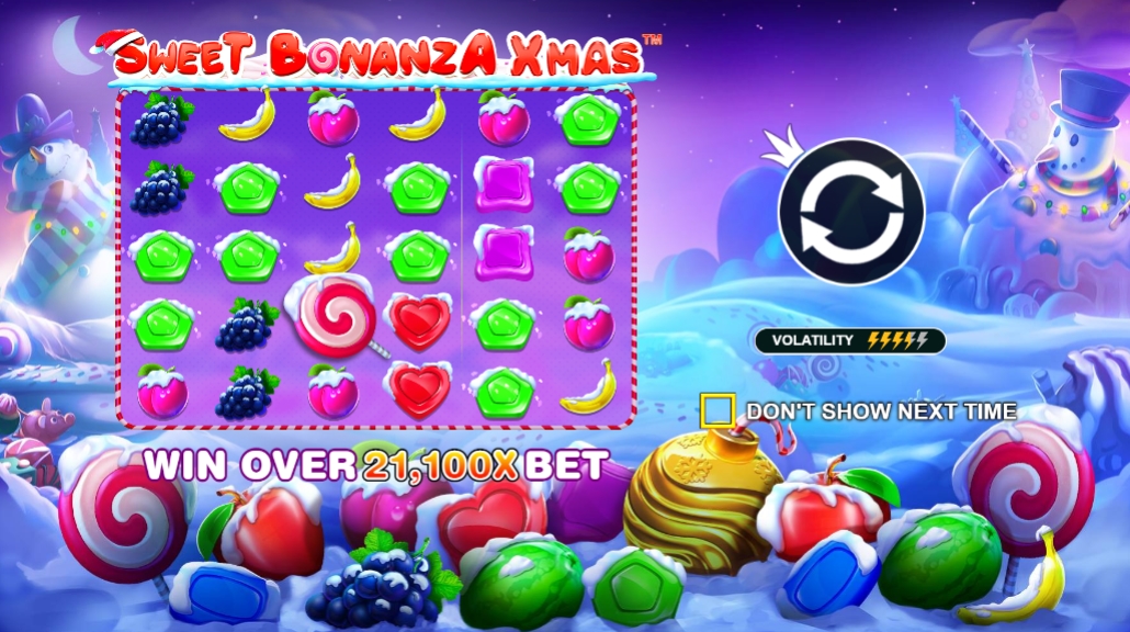 Интерфейс слота Sweet Bonanza Xmas