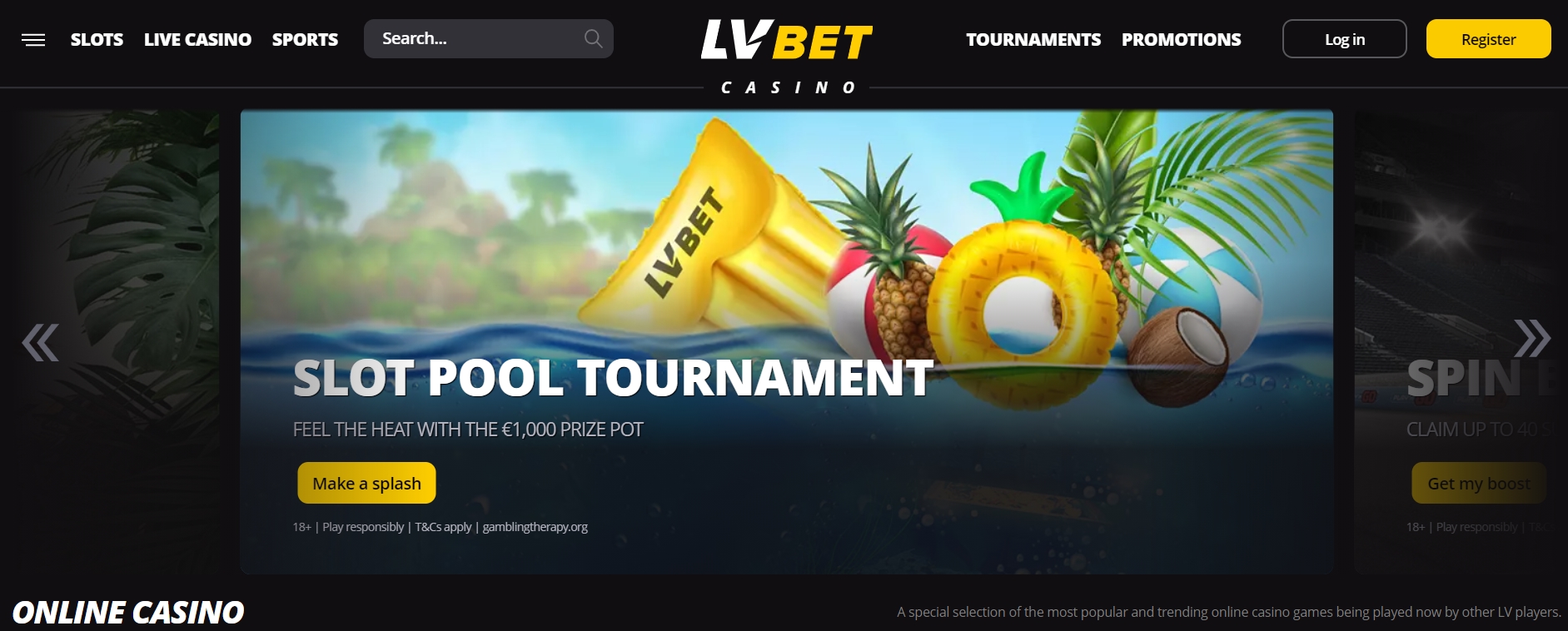 Интерфейс казино LV Bet