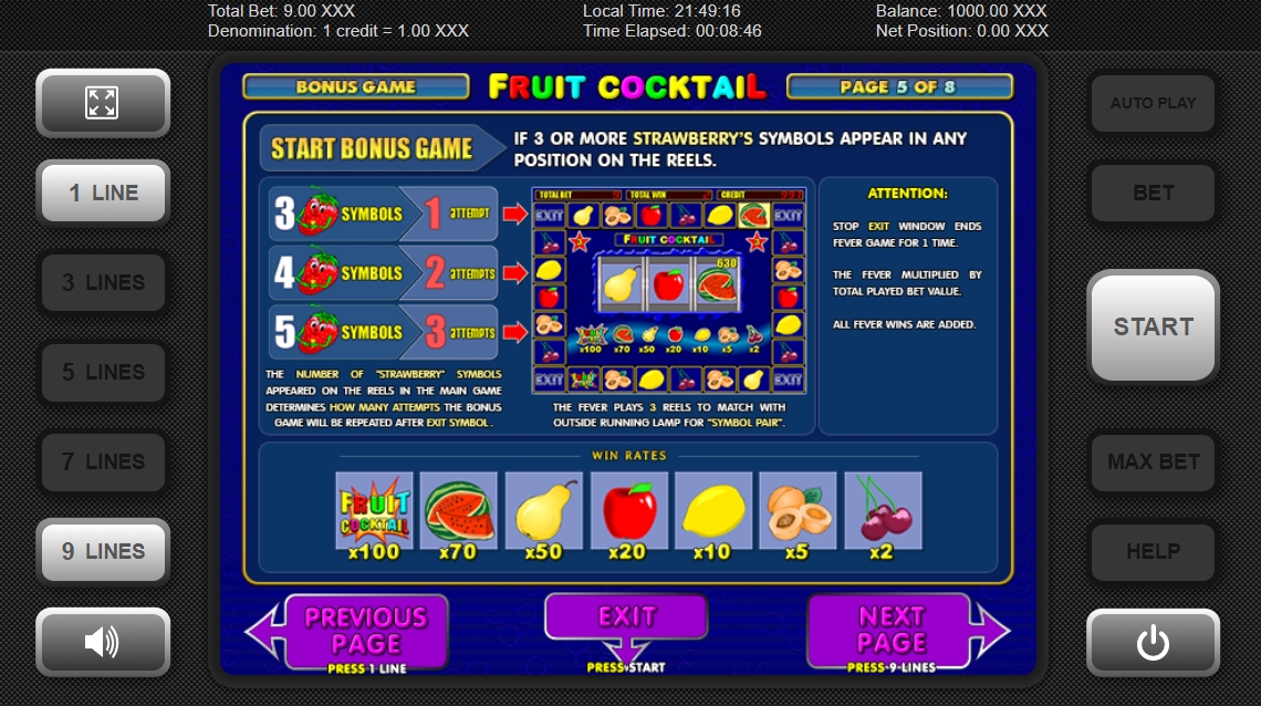 Специальные символы в слоте Fruit Cocktail