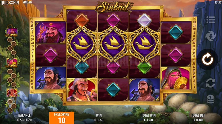 Интерфейс слота Sinbad