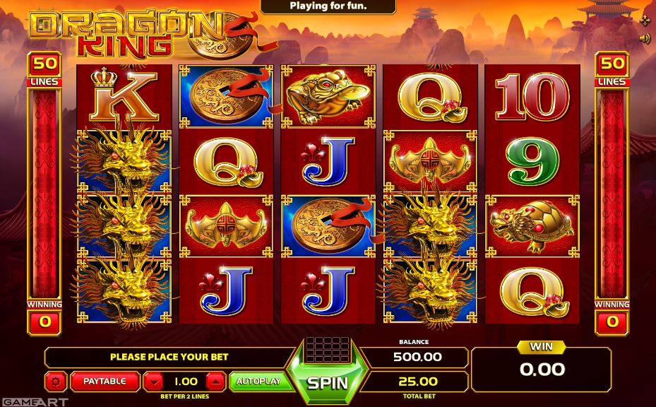 Интерфейс слота Dragon King