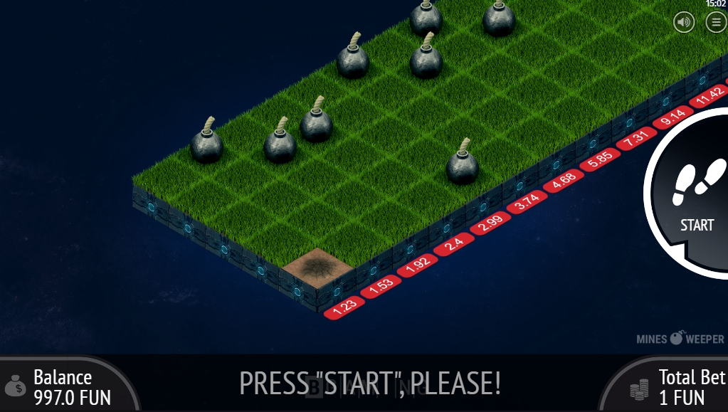 Проигрыш в слоте Minesweeper