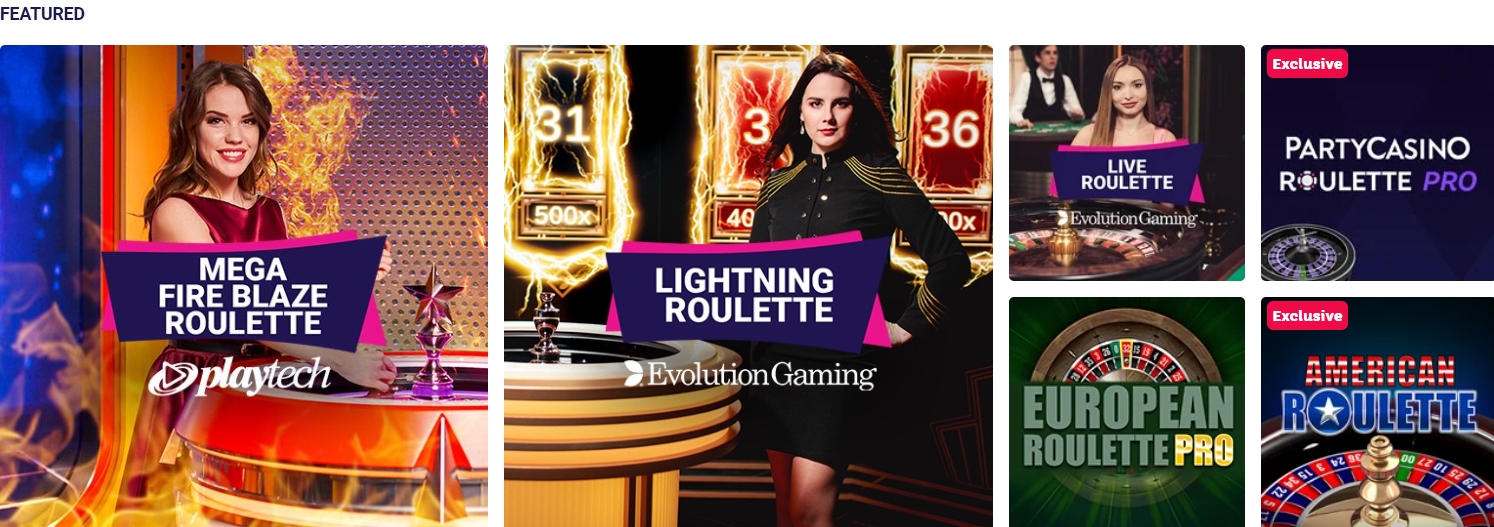 Рулетка в казино Party Casino