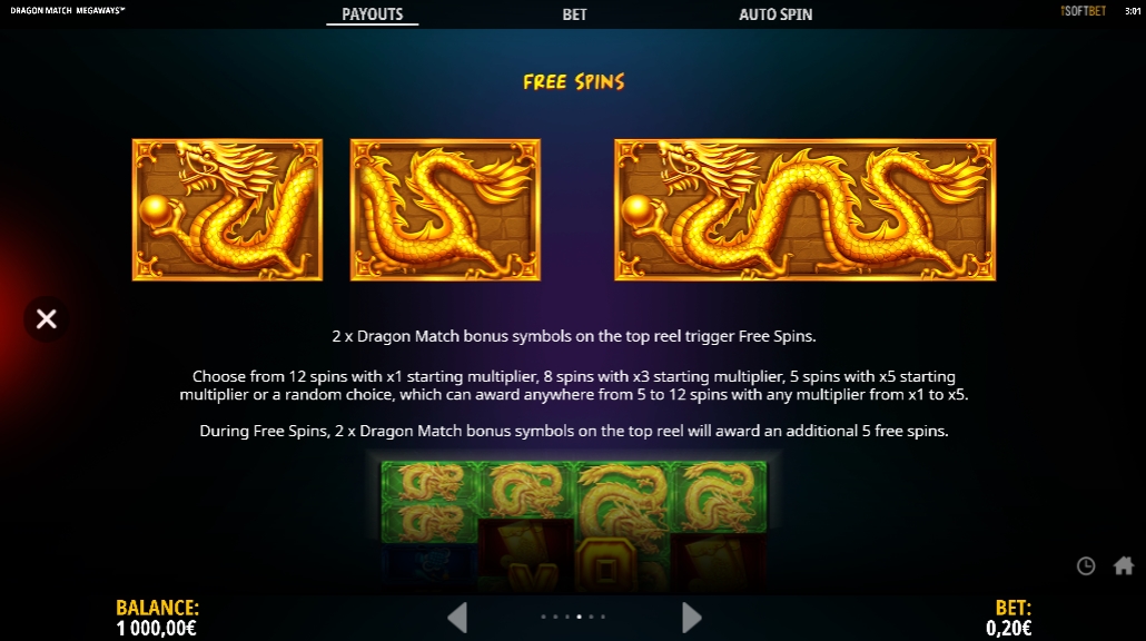 Фриспины в слоте Dragon Match Megaways