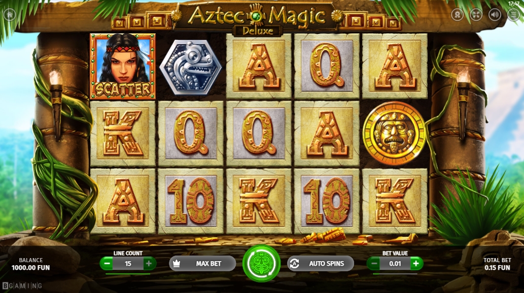Интерфейс слота Aztec Magic