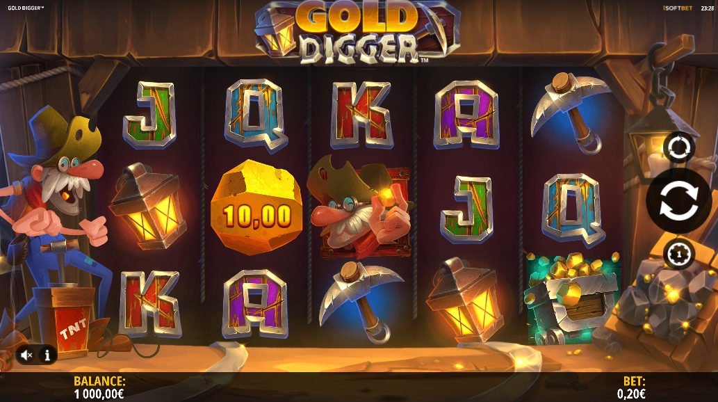 Интерфейс слота Gold Digger